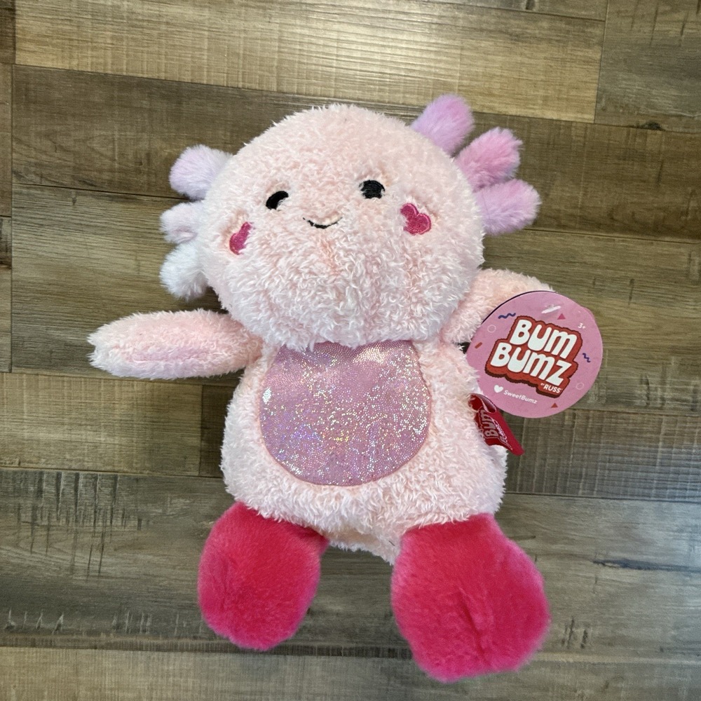2023 Kellytoy Bum Bumz By Russ SweetBumz Aimee Pink Axolotl Plush Toy NWT